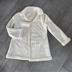 Crazy Cream Faux Fur Coat girls formal 7 8 holiday nutcracker photos white snow